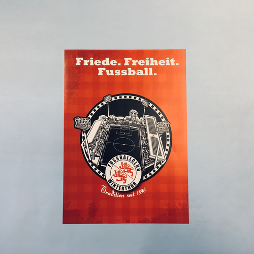 Plakat F4 Friede. Freiheit. Fussball.